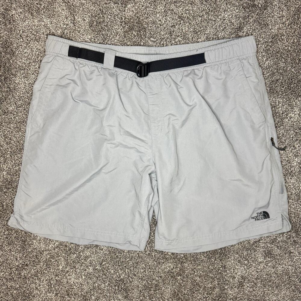 The North Face Class V Belted Shorts Mens XXL Grey Nylon Hiking Board Cargo